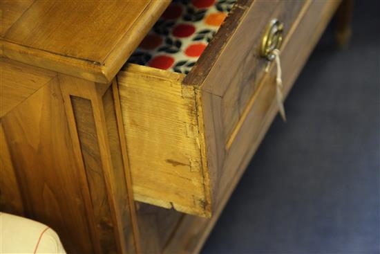 A late 18th / early 19th century Swiss walnut commode, W.4ft 1in.